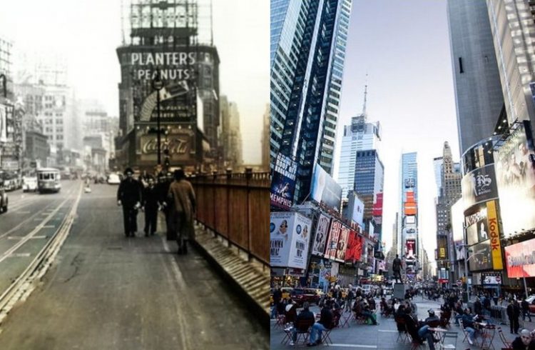 30 контрастных фото разных городов мира с прошлого и настоящего