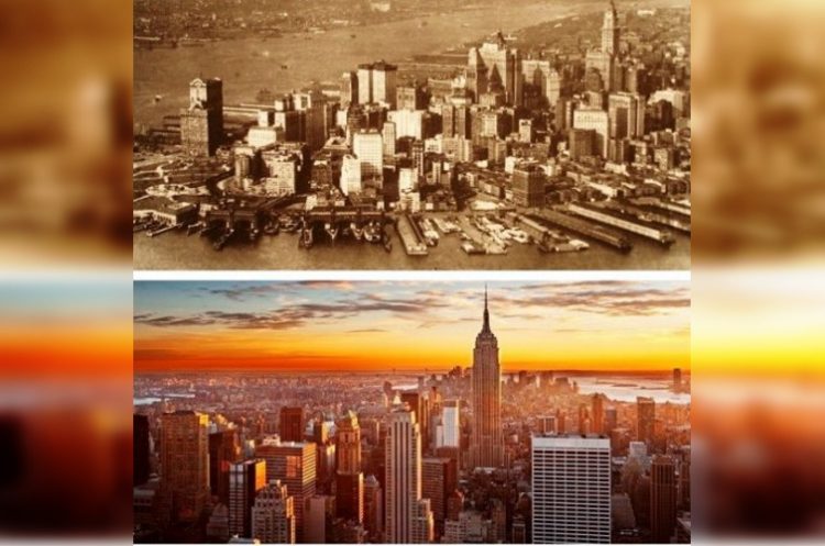 30 контрастных фото разных городов мира с прошлого и настоящего